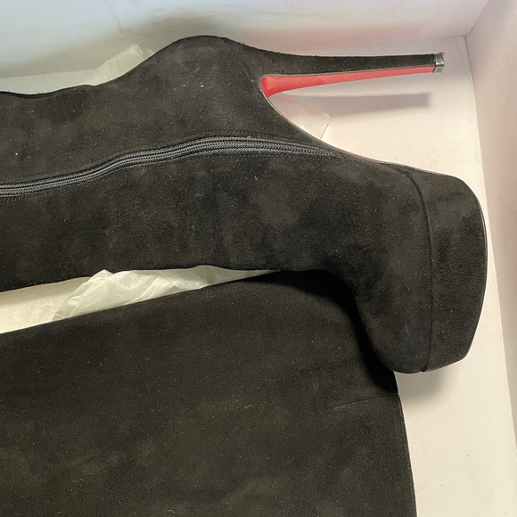 Christian Louboutin Suede Platform Knee Boots - Picture 7 of 9